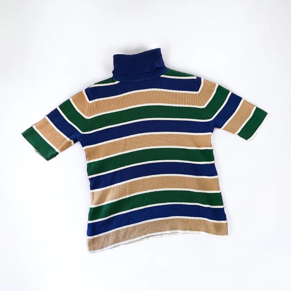 Vintage Petite Sophisticate striped turtleneck